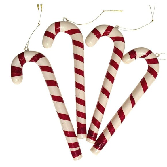 Vintage Christmas Tree Ornaments Lot Candy Canes Balls Gift Boxes Red Bird MCM - Picture 6 of 10